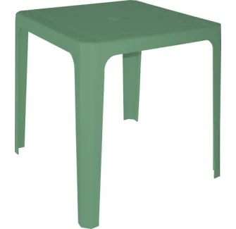 Table carrée 70 cm polypro monobloc, table vert