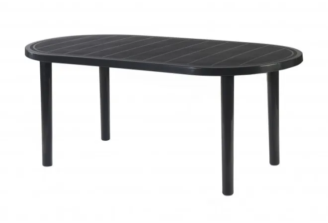 Table polypro ovale coloris noir