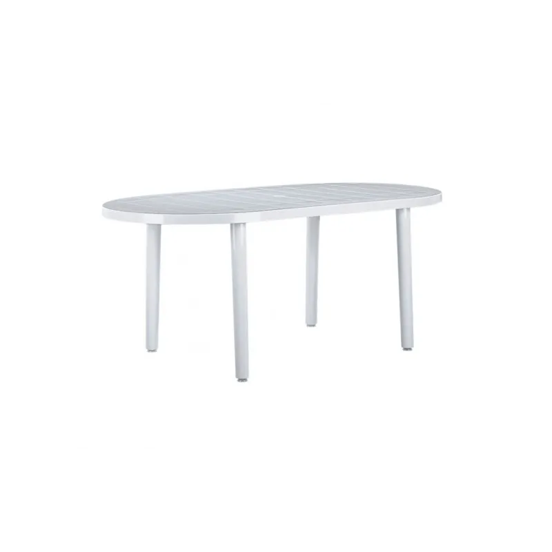 Table blanche en polypro ovale intérieur et extérieur