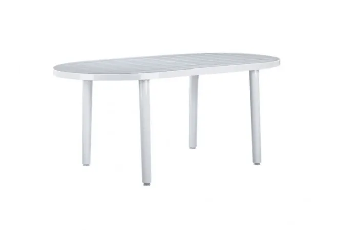 Table blanche en polypro ovale intérieur et extérieur