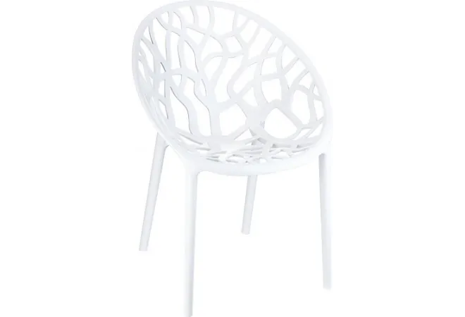 Fauteuil plexiglas blanc empilable