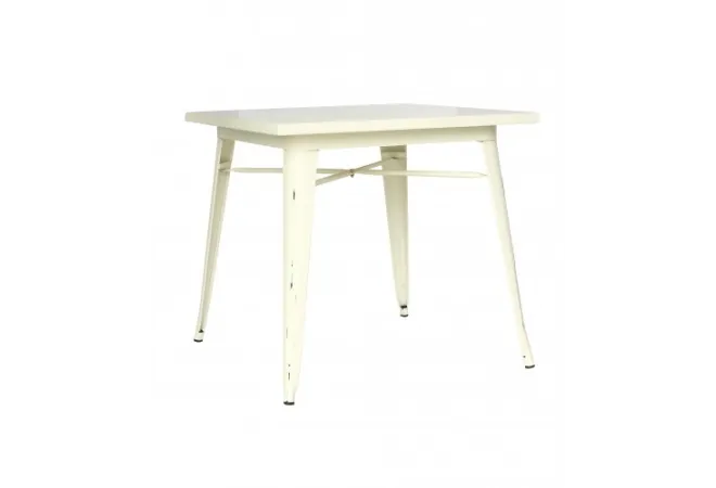 Une belle table vintage en métal peint coloris crème