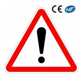 Panneau routier signalant un danger point d'exclamation (A14)