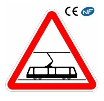 Panneau de signalisation traversée de voie de tramway (A9)