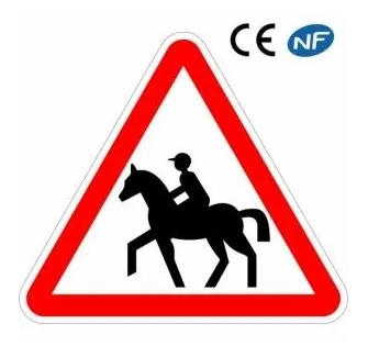 Panneau de route pour signaler un passage fréquent de chevaux (A15c)