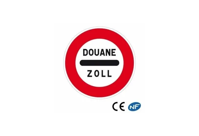 Panneau de circulation signalant un arrêt au poste de douane (B4)