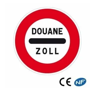 Panneau de circulation signalant un arrêt au poste de douane (B4)