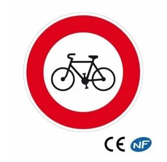 Panneau de circulation signalant un accès interdit aux bicyclettes