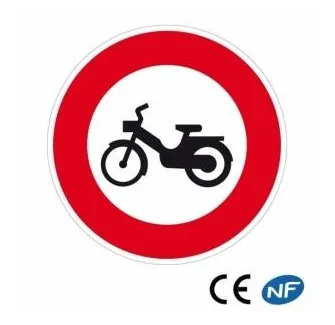 Panneau de circulation signalant un accès interdit aux motocyclettes (B9h)