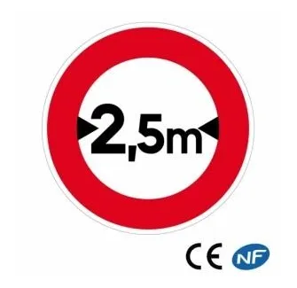 Panneau de signalisation limitation de largeur