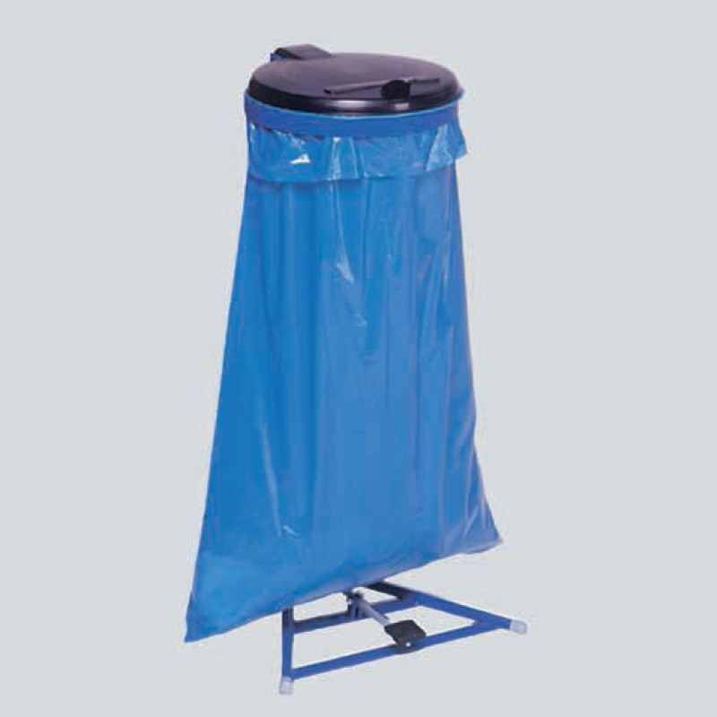 Support de sacs poubelles roulant 50 litres Rossignol à pédale gris