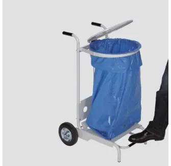 CHARIOT SUPPORT DE SAC POUBELLE AVEC PÉDALE GRANDE QUALITÉ 120 L