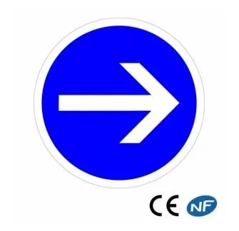 Panneau de signalisation obligation de tourner à droite B21.1