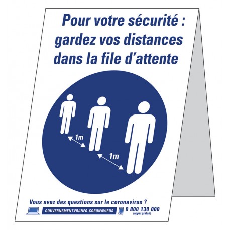 Signalétique modèle distance obligatoire A4, A3, chevalet