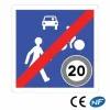 Panneau de signalisation fin de zone de rencontre B53