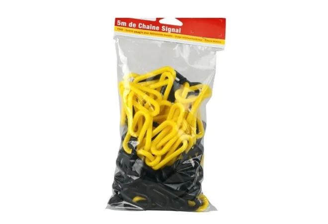 Sachet de 5 m de chaînette en plastique jaune et noir