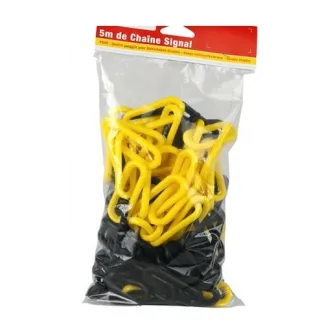 Sachet de 5 m de chaînette en plastique jaune et noir