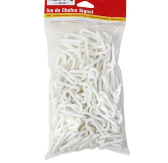 Sachet de 5 m de chaînette en plastique Blanc