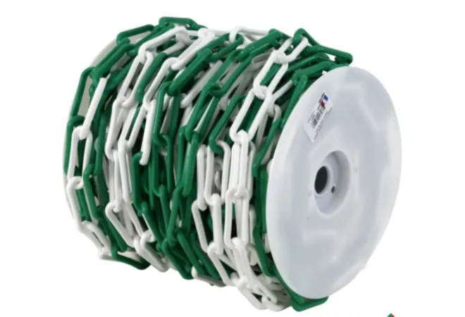 Bobine de chaine de chantier en plastique vert et blanc