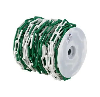 Bobine de chaine de chantier en plastique vert et blanc