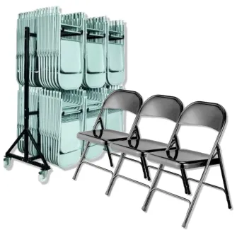 1 chariot pour chaises pliantes et ses 60 chaises