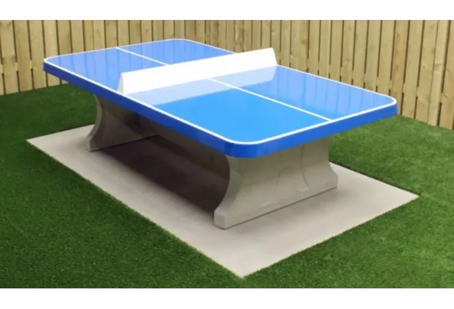 Table ping-pong béton avec coins arrondis