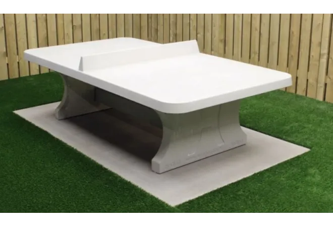 Table ping-pong béton avec coins arrondis