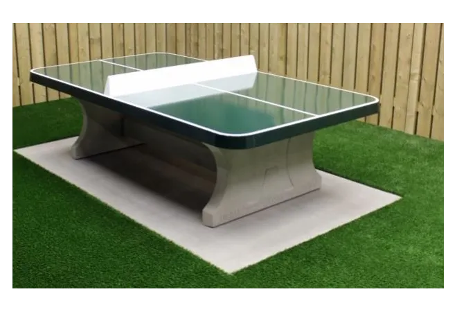 Table ping-pong béton avec coins arrondis