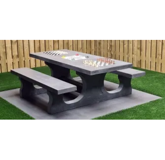 Table béton anthracite Multi-jeux