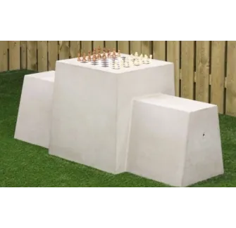 Table d'échecs en béton naturel