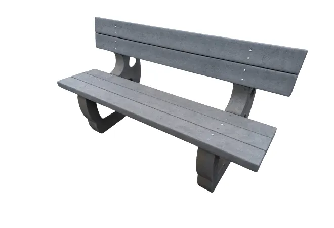 Banc avec dossier en recyclé