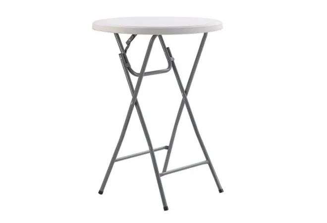 Ø 80 cm - Table de cocktail pliante blanche