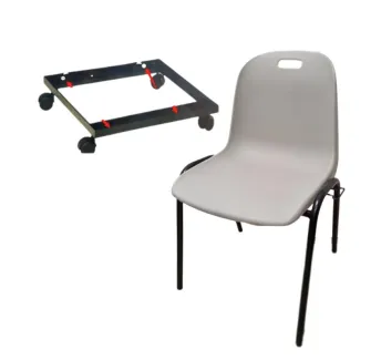 Lot de 15 chaises à coque Emma + 1 cadre sur roulettes