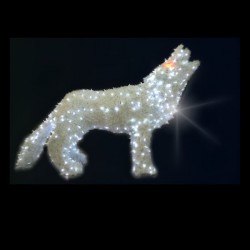 Décoration et illumination de Noël : loup lumineux en 3D