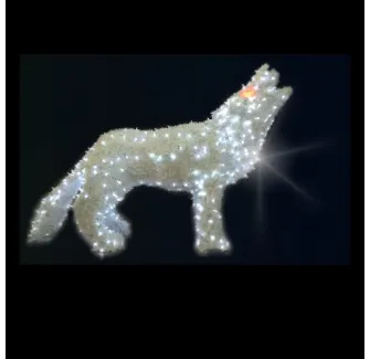 Décoration et illumination de Noël : loup lumineux en 3D