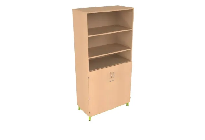 Armoire de rangement avec espace bibliothèque - Leader Equipements