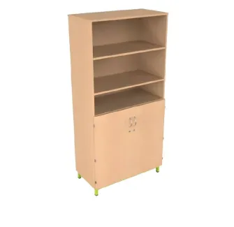 Armoire de rangement avec espace bibliothèque - Leader Equipements