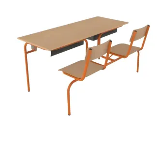 Visuel des bureaux scolaires Lara avec assise attenante - Leader Equipements 