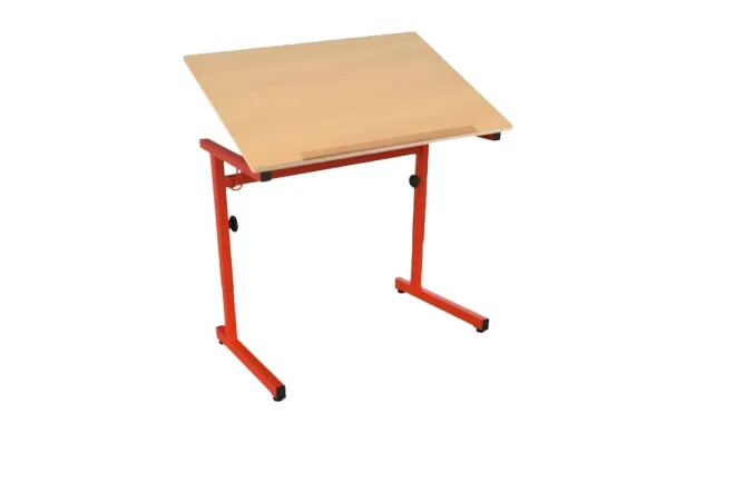 Bureau scolaire PMR avec plateau inclinable