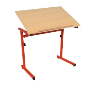 Bureau scolaire PMR avec plateau inclinable