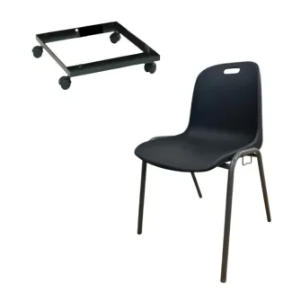 30 chaises Emma empilables + 2 cadres - Grey Edition®