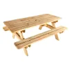 Table de pique nique en bois avec bancs intégrés Alcor