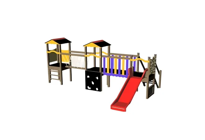 Grande structure de jeux avec toboggan