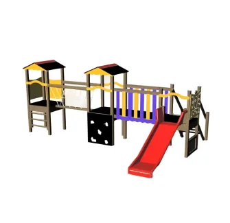 Grande structure de jeux avec toboggan