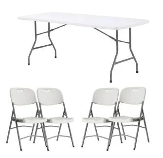 Lot de 10 tables pliantes + 60 chaises pliantes Polychaise