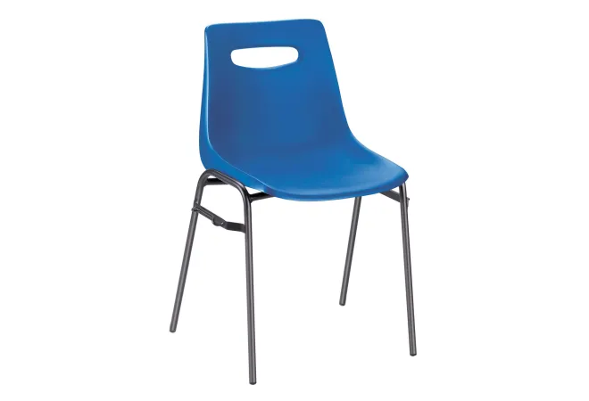 Chaise de collectivité empilable Campus - coque bleu - Leader Equipements