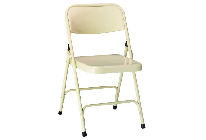 Visuel de la chaise pliante pour salle des fêtes modèle Gênes en beige - RAL 1015 - Leader Equipements